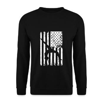 Turnen Turntrainer US Flagge Gymnsatik Design Bode - Unisex Pullover - Schwarz - Vorne - Alina (178cm) & Michal (187cm)