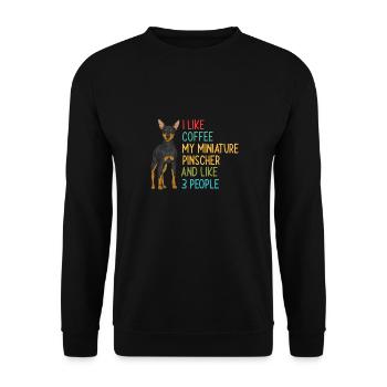Miniature Pinscher Rehpinscher Min Pin Dog - Unisex Sweatshirt - black - Front - Alina (178cm) & Michal (187cm)