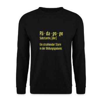 Pädagoge Pädagogen Schule Lehrer Unterricht - Unisex Pullover - Schwarz - Vorne - Alina (178cm) & Michal (187cm)