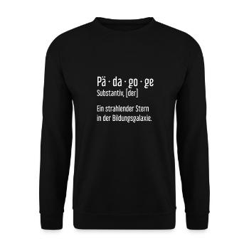 Pädagoge Pädagogen Schule Lehrer Unterricht - Unisex Pullover - Schwarz - Vorne - Alina (178cm) & Michal (187cm)