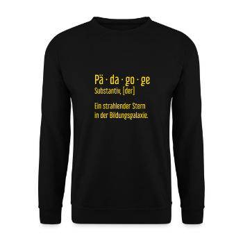 Pädagoge Pädagogen Schule Lehrer Unterricht - Unisex Pullover - Schwarz - Vorne - Alina (178cm) & Michal (187cm)
