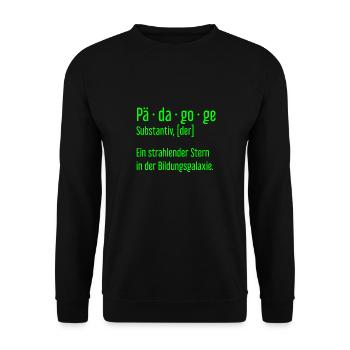 Pädagoge Pädagogen Schule Lehrer Unterricht - Unisex Pullover - Schwarz - Vorne - Alina (178cm) & Michal (187cm)