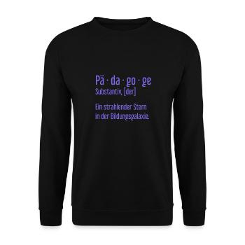 Pädagoge Pädagogen Schule Lehrer Unterricht - Unisex Pullover - Schwarz - Vorne - Alina (178cm) & Michal (187cm)