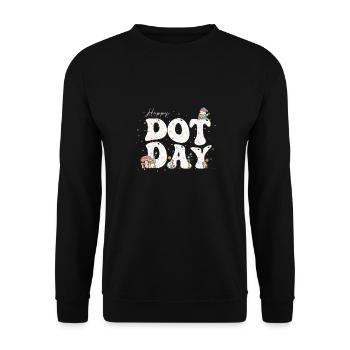 Happy Dot Day Hippie Flowers Gnome Groovy Teacher - Unisex Sweatshirt - black - Front - Alina (178cm) & Michal (187cm)