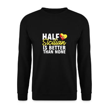 Sicily Flag Italy Sicily - Unisex Sweatshirt - black - Front - Alina (178cm) & Michal (187cm)
