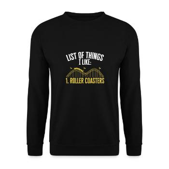 Achterbahn Rollercoaster Freizeitpark - Unisex Pullover - Schwarz - Vorne - Alina (178cm) & Michal (187cm)