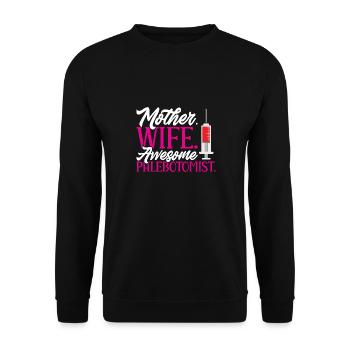 Phlebotomy Blood Draw Blood Nurse - Unisex Sweatshirt - black - Front - Alina (178cm) & Michal (187cm)