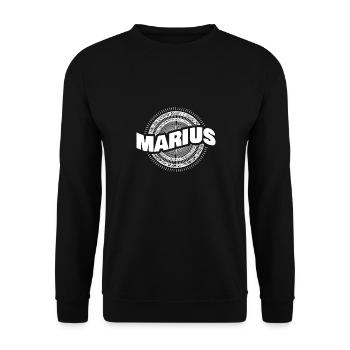 Geschenkidee Marius - Unisex Pullover - Schwarz - Vorne - Alina (178cm) & Michal (187cm)