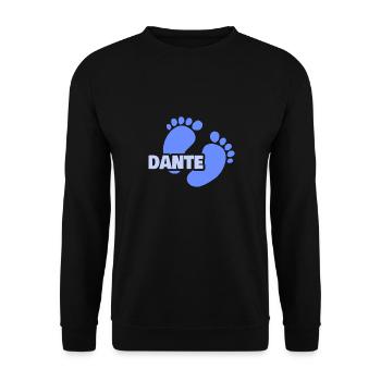 Geschenk für Dante - Unisex Pullover - Schwarz - Vorne - Alina (178cm) & Michal (187cm)