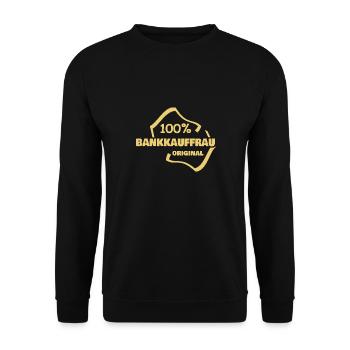 Bankkauffrau - Unisex Pullover - Schwarz - Vorne - Alina (178cm) & Michal (187cm)