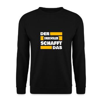 Woodturning as work - Unisex Sweatshirt - black - Front - Alina (178cm) & Michal (187cm)