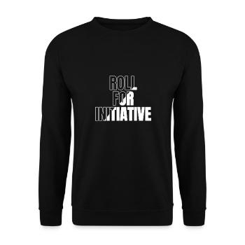 Würfel auf Initiative - Unisex Pullover - Schwarz - Vorne - Alina (178cm) & Michal (187cm)
