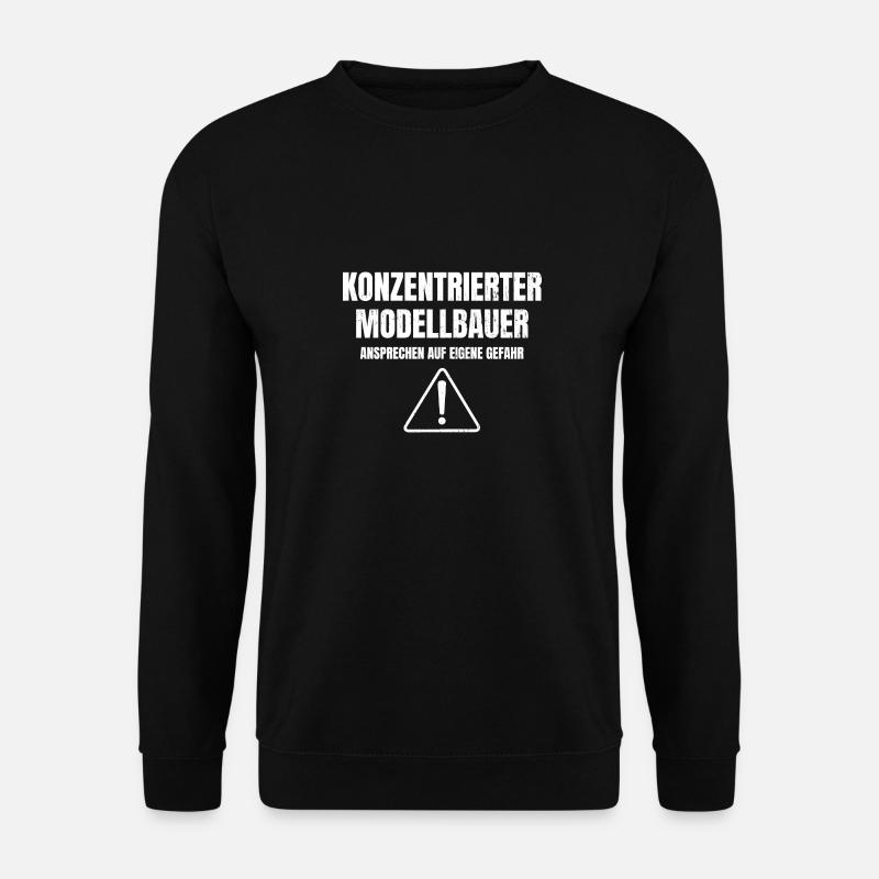 Konzentrierter Modellbauer | Modellbau Geschenke - Unisex Pullover - Schwarz