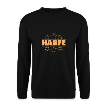 Harfe - Unisex Pullover - Schwarz - Vorne - Alina (178cm) & Michal (187cm)