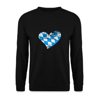 Herz Bayer Bayern weißblau - Unisex Pullover - Schwarz - Vorne - Alina (178cm) & Michal (187cm)