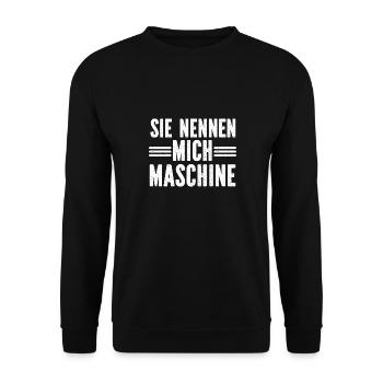 Sie nennen mich Maschine - Unisex Pullover - Schwarz - Vorne - Alina (178cm) & Michal (187cm)