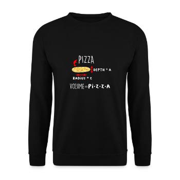 Pizza and Maths Meme Funny Maths Teacher - Unisex Pullover - Schwarz - Vorne - Alina (178cm) & Michal (187cm)