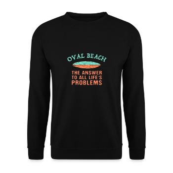 Oval Beach Answer To All Life's Problems Surfing - Unisex Sweatshirt - black - Front - Alina (178cm) & Michal (187cm)