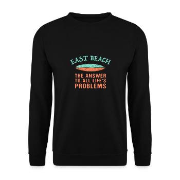 East Beach Answer To All Life's Problems Surfing - Unisex Sweatshirt - black - Front - Alina (178cm) & Michal (187cm)
