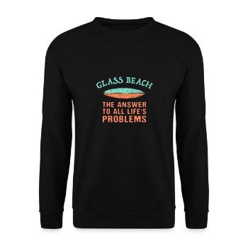 Glass Beach répond à tous les problèmes de la vie Surf - Sweat-shirt Unisexe - noir - Devant - Alina (178cm) & Michal (187cm)