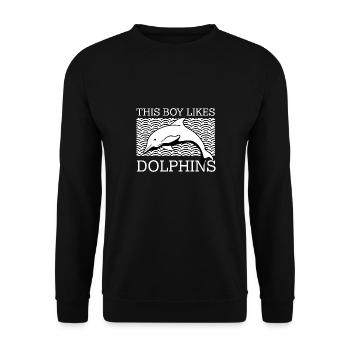 Garçon aime les dauphins Nature Animaux marins - Sweat-shirt Unisexe - noir - Devant - Alina (178cm) & Michal (187cm)