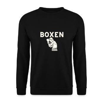 Boxen - Unisex Pullover - Schwarz - Vorne - Alina (178cm) & Michal (187cm)