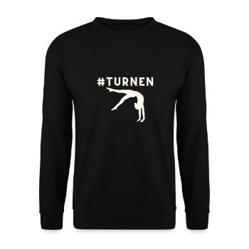 turnen - Unisex Pullover - Schwarz - Vorne - Alina (178cm) & Michal (187cm)