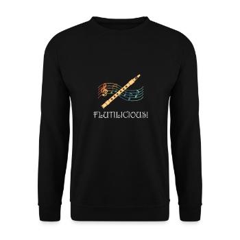 Flutist Funny Saying Flute Player Orchestra Flute - Unisex Sweatshirt - black - Front - Alina (178cm) & Michal (187cm)