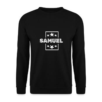 Geburtstag Samuel - Unisex Pullover - Schwarz - Vorne - Alina (178cm) & Michal (187cm)
