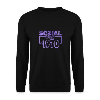 Sozialarbeiter 1970 - Unisex Pullover - Schwarz - Vorne - Alina (178cm) & Michal (187cm)