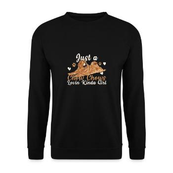 Chow Chow Hund - Unisex Pullover - Schwarz - Vorne - Alina (178cm) & Michal (187cm)
