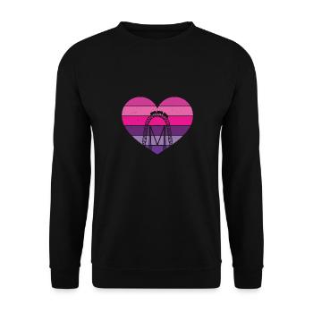 Roller Coaster Vintage Heart Theme Park Vacation - Unisex Sweatshirt - black - Front - Alina (178cm) & Michal (187cm)