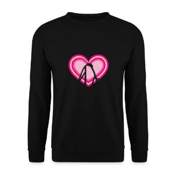 Theme Park Vacation Retro Vintage Heart Roller Coa - Unisex Sweatshirt - black - Front - Alina (178cm) & Michal (187cm)