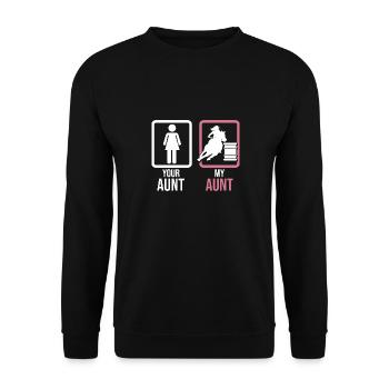 Your Aunt My Aunt Barrel Racer Rodeo Western Barr - Unisex Pullover - Schwarz - Vorne - Alina (178cm) & Michal (187cm)