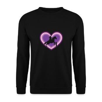 Barrel Racing Lover Rodeo Event Silhouette Horse S - Sweat-shirt Unisexe - noir - Devant - Alina (178cm) & Michal (187cm)