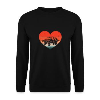Vintage Heart Tortoise Lover Reptile Turtle Retro - Unisex Sweatshirt - black - Front - Alina (178cm) & Michal (187cm)