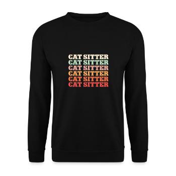 Haustierbetreuung Katze Hund Haustiersitter - Unisex Pullover - Schwarz - Vorne - Alina (178cm) & Michal (187cm)