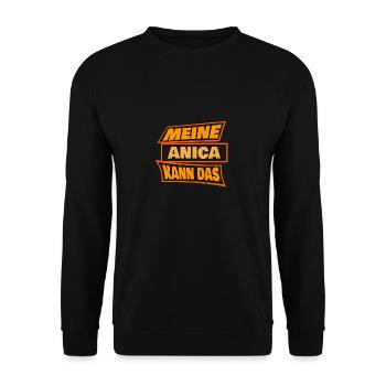 Spruch für Anica Anica Sprüche - Unisex Pullover - Schwarz - Vorne - Alina (178cm) & Michal (187cm)
