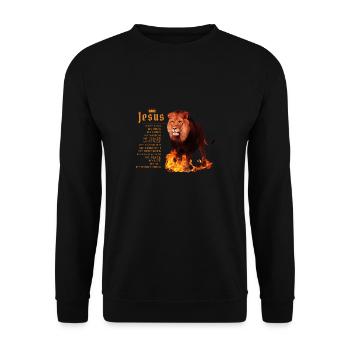 Lion Christian Jesus Is My God King, Lord, and - Unisex Sweatshirt - black - Front - Alina (178cm) & Michal (187cm)