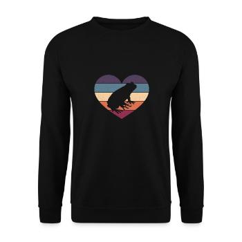 Retro Frog Hunter Vintage Heart Herpetologist Amph - Unisex Sweatshirt - black - Front - Alina (178cm) & Michal (187cm)