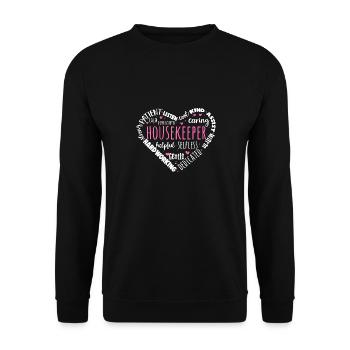 Aide domestique, femme de ménage, femme de ménage - Sweat-shirt Unisexe - noir - Devant - Alina (178cm) & Michal (187cm)