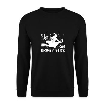 Halloween Costume Pumpkin Skeleton Horror Ghost - Unisex Sweatshirt - black - Front - Alina (178cm) & Michal (187cm)