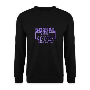 Sozialarbeiter 1993 - Unisex Pullover - Schwarz - Vorne - Alina (178cm) & Michal (187cm)