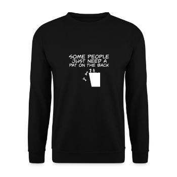 Funny Dark Humor Some People Just Need A Pat On - Unisex Pullover - Schwarz - Vorne - Alina (178cm) & Michal (187cm)