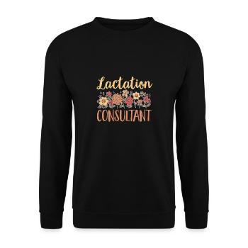 Lactation Consultant IBCLC - Unisex Sweatshirt - black - Front - Alina (178cm) & Michal (187cm)