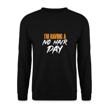 Bald Head Baldness Beard Bald Head - Unisex Sweatshirt - black - Front - Alina (178cm) & Michal (187cm)