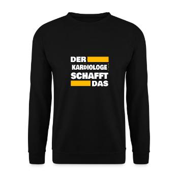 Geschenk für Kardiologe - Unisex Pullover - Schwarz - Vorne - Alina (178cm) & Michal (187cm)