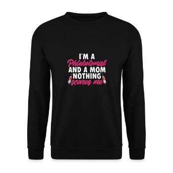 Phlebotomy Blood Draw Blood Nurse - Unisex Sweatshirt - black - Front - Alina (178cm) & Michal (187cm)