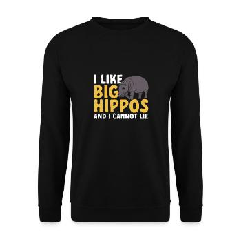 Hippopotamus Hippopotamus - Unisex Sweatshirt - black - Front - Alina (178cm) & Michal (187cm)
