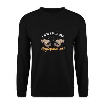 Frogfish Deep Sea Angler Angler Fish - Unisex Sweatshirt - black - Front - Alina (178cm) & Michal (187cm)